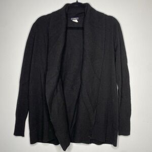 J.Crew Collection Italian 100% Cashmere Black Open Cardigan Sweater Size S